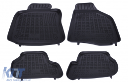 Floor Mat Rubber Black suitable for SEAT Leon 1P (2005-2013) SKODA Octavia II (2004-2013) VW Golf 5 Golf 6 (2003-2013) Jetta V (2005-2010) Scirocco III (2008-2017) - 200206