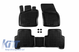 Floor mat Rubber Black suitable for VW Touran II (2015+) - 200120