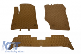 Floor Mats Rubber Mats suitable for PORSCHE Cayenne 957/957 (2002-2010) suitable for VW Touareg 7L (2002-2010) Sand Brown - 0001781BR