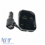 FM Transmitter suitable for Bluetooth, Charger with 2 USB, LCD Monitor PL-658 Black 1 Piece