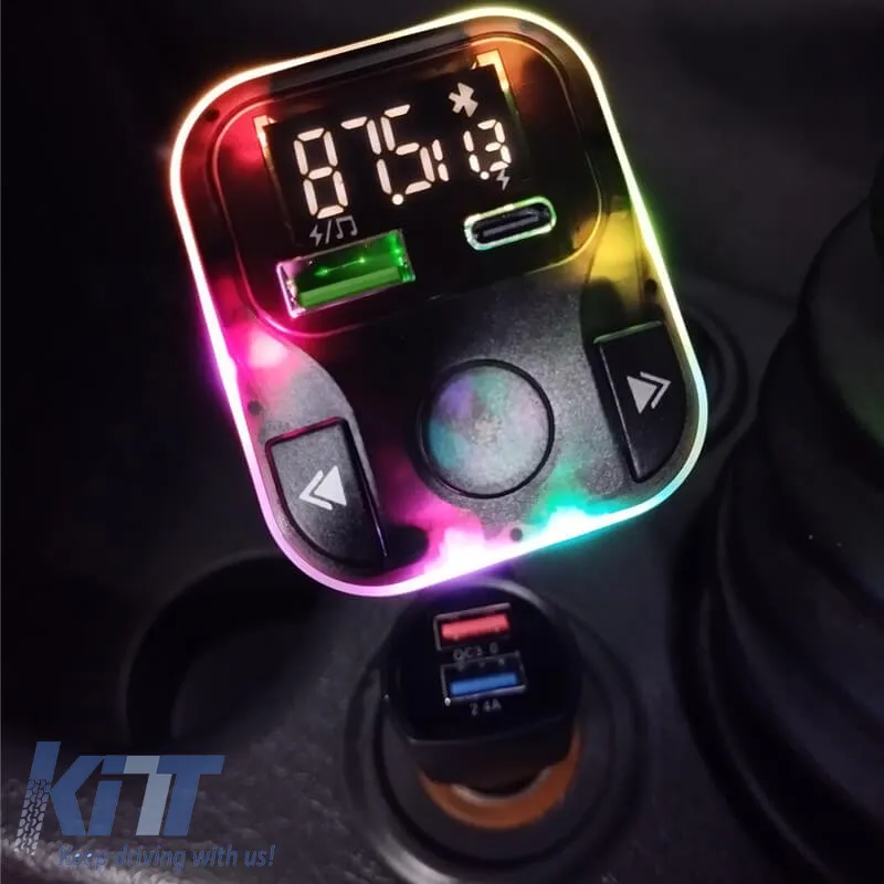 FM Transmitter suitable for Bluetooth, Charger with 2 USB, LCD Monitor PL-658 Black 1 Piece