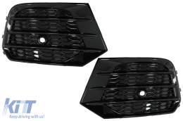 Fog Lamp Covers Side Grilles suitable for Audi Q3 8U Facelift (2014-2017) RS Design Piano Black - SGAUQ38UFB