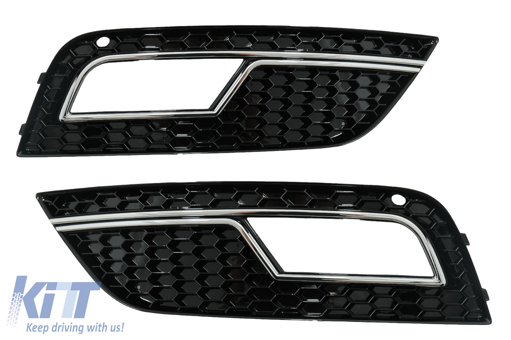 AUDI A4 B8 facelift (2012-2015) RS4 Design Black & Chrome készülékhez használható ködlámpa burkolatok
