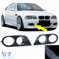 image-39-Fog light covers bumper black gloss suitable for 3 Series BMW E46