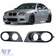 image-45-Fog light covers bumper black gloss suitable for 3 Series BMW E46 98-07