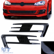 Fog light frame grille GTI look black gloss for VW Golf 7 12-16