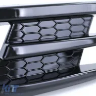Fog light frame grille GTI look black gloss for VW Golf 7 12-16-image-6278269