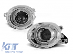 Fog light kit with lens type M technik/M3/M5 suitable for BMW Series 3 E46 1998-2005 sedan/coupe/wagon/BMW Series 5 E39 1995-2003 sedan/wagon chrome, left + right - ABBMFL6009423