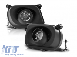 FOG LIGHT SET WITH LENS SUITABLE FOR MERCEDES E CLASS W210 1995-1999 BLACK, LEFT + RIGHT - ABFLM6020896