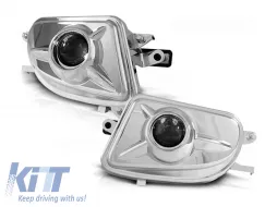 image-0-Fog light set with lens suitable for Mercedes E-Class W210 1999-2002 / SLK R170 1996-2000 / CLK W208 1998-2002 chrome, left + right