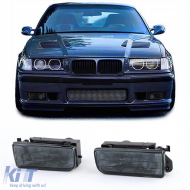 Fog lights black smoke ribbed suitable for BMW 3 Series E36 90-99 also M3 - ODFLB6015321