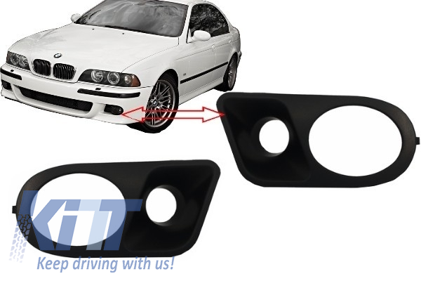 Gloss Black 1998-2003 BMW E39 M5 Fog Mesh Replacement Covers ABS Set Pair