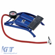 Foot Pump Double Suitable with Pressure Gauge in Blister 17350