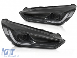 FORD FOCUS MK3 14-18 BLACK LED DRL