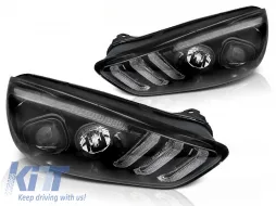 image-67-FORD FOCUS MK3 15-18 BLACK DRL LED SEQ INDICAOR