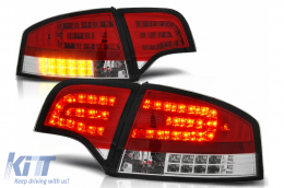 image-10-Fotistiká Píso Fóta LED katállhla gia Audi A4 B7 Sedan 8EC (2004-2007) Red Diáfano