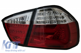 Fotistiká Píso Fóta LED katállhla gia BMW Seirá 3 E90 (03.2005-08.2008) Kókkino Leukó Mpára fotismov F30 Schediasmós LCI-image-6044676