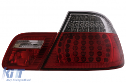 Fotistiká Píso Fóta LED katállhla gia BMW Seirá 3 E46 Koupé Non-Facelift (1999-2003) Red Diáfano-image-6099725