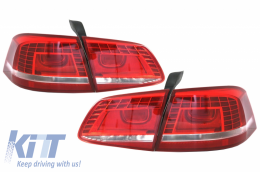 image-52-Fotistiká Píso Fóta LED katállhla gia VW Passat 3C B7 Ananéosh Sedan (10.2010-10.2014) Kókkino Leukó
