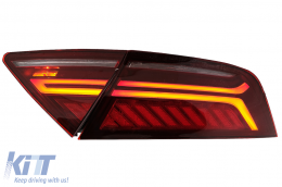Fotistiká Píso Fóta LED Light Bar katállhla gia Audi A7 4G (2010-2014) Ananéosh Schediasmós Kerasí Kókkino Kapnós-image-6013392