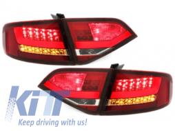 Fotistiká Píso Fóta LED me Píso diachvth kai ákres exátmishs katállhla gia AUDI A4 B8 8K Sedan (2007-2010) Kókkino / Diáfano Schediasmós RS4-image-6055709