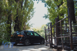 Fotistiká Píso Fóta Plírhs LED katállhla gia VW Golf 7 & 7.5 VII (2012-2019) Ananéosh Retrofit G7.5 Look Dunamikó Sequential Fotismós strofís Dark Kerasí Kókkino-image-6094523