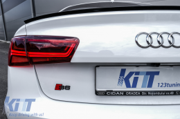 Fotistiká Píso Fóta Plírhs LED katállhla gia Audi A6 4G C7 Limouzína (2011-2014) Red Diáfano Ananéosh Schediasmós with Sequential Dunamikó Fotismós strofís-image-6068581