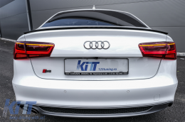 Fotistiká Píso Fóta Plírhs LED katállhla gia Audi A6 4G C7 Limouzína (2011-2014) Red Diáfano Ananéosh Schediasmós with Sequential Dunamikó Fotismós strofís-image-6068582