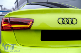 Fotistiká Píso Fóta Plírhs LED katállhla gia Audi A6 4G C7 Limouzína (2011-2014) Red Diáfano Ananéosh Schediasmós with Sequential Dunamikó Fotismós strofís-image-6075534