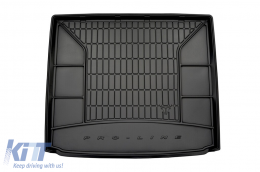 Frogum ProLine rubber trunk mat suitable for Ford Focus wagon after 2018 with the trunk floor in the upper position, without side pockets, with temporary spare wheel