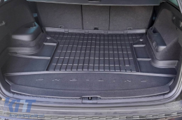Frogum ProLine rubber trunk mat suitable for Skoda Kodiaq after 2016 7 seats with folded 3rd row of seats, with side pockets-image-6233528