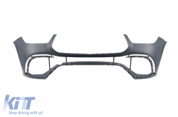 Front A Design bumper suitable for Mercedes GLE SUV W167, GLE Coupe C167 2020-2023, after 2024 with chrome grille and chrome trims-image-6265790