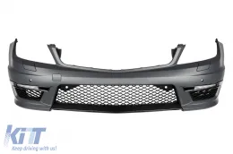 image-70-Front A design bumper suitable for Mercedes C-Class W204 2007-2014 sedan, estate with PDC, with washers, with DRL daytime running lights