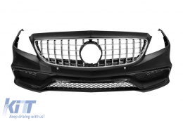 Front A Design bumper type 63 suitable for Mercedes CLS C218 2011-2015 with chrome/black GT grille and black lacquer elements - ABMEFX6007785