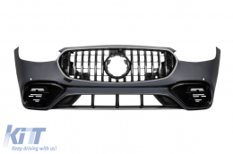 Front A Design bumper type S63 suitable for Mercedes S-Class W223 after 2020 with smoked chrome elements - ABMEFX6009837
