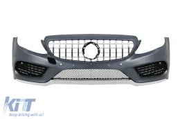 image-75-Front A Design Line bumper suitable for Mercedes C-Class W205 sedan, S205 estate 2013-2018 with chrome/black GT grille