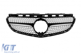 Front A Design Line bumper suitable for Mercedes E-Class W212 Sedan, S212 Estate 2014-2016 with black diamond grille-image-6237374