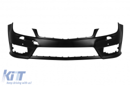 Front A Design Line bumper suitable for Mercedes C-Class W204 Sedan, S204 Estate 2007-2014 with PDC, with Chrome/Black Diamond grille-image-6237396