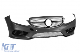 Front A Design Line Stoßstange geeignet für Mercedes E-Klasse W212 Limousine, S212 Kombi 2014-2016 mit schwarzem Diamantgrill-image-6237372
