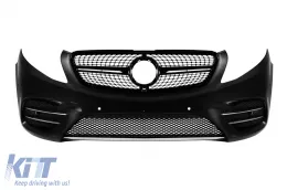 image-52-Front A Design Line Stoßstange geeignet für Mercedes V-Class W447 2014-2023 mit schwarzem Diamantgrill