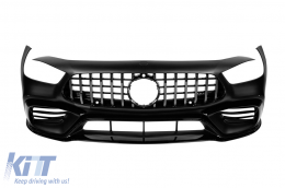 image-12-Front A Design Stoßstange Typ GT63 mit Chrom/Schwarz Kühlergrill Typ GT geeignet für Mercedes A Design GT 4-Türer Coupe nach 2019
