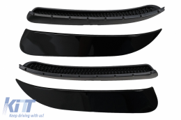 Front and Rear Bumper Splitters Fins Side Vent Flaps Aero Conversion Kit suitable for Mercedes CLA W117 Facelift (2016-2018) CLA45 Design Canards Piano Black-image-6100640