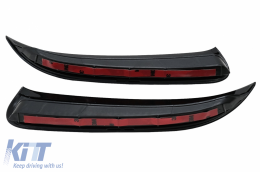 Front and Rear Bumper Splitters Fins Side Vent Flaps Aero Conversion Kit suitable for Mercedes CLA W117 Facelift (2016-2018) CLA45 Design Canards Piano Black-image-6100641
