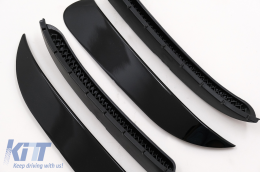 Front and Rear Bumper Splitters Fins Side Vent Flaps Aero Conversion Kit suitable for Mercedes CLA W117 Facelift (2016-2018) CLA45 Design Canards Piano Black-image-6100642
