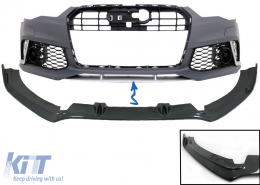Front Bumper Add-On Spoiler Lip suitable for Audi A6 C7 4G RS6 (2011-2018) Real Carbon - FBSAUA64GRSC