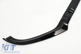 Front Bumper Add-On Spoiler Lip suitable for Audi A4 B8.5 Facelift (2012-2015) Sedan Avant Piano Black-image-6093607
