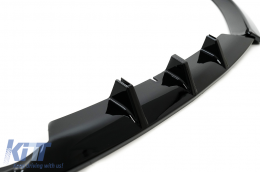 Front Bumper Add-On Spoiler Lip suitable for Audi A4 B8 (2007-2012) Sedan Avant Piano Black-image-6093616