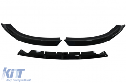 Front Bumper Add-On Spoiler Lip suitable for Audi A4 B8 (2007-2012) Sedan Avant Piano Black-image-6093617