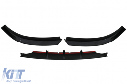 Front Bumper Add-On Spoiler Lip suitable for Audi A4 B8 (2007-2012) Sedan Avant Piano Black-image-6093618