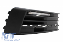 Front Bumper Add-on Spoiler with LED DRL Daytime Running Lights suitable for VW Transporter T6 (2015-up) Sportline Design-image-6052789